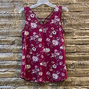 Papermoon Burgundy Floral Tank Top